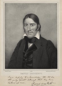 David Crockett, ca. 1835 (litografi på chine collé) av Samuel Osgood