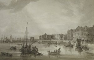 Margate Harbour, 1806 (brun vask over grafitt)