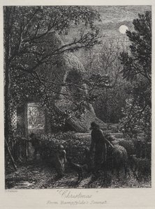 Christmas Folding the Last Sheep, 1850. av Samuel Palmer