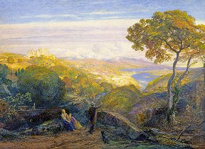 Landskap (olje på lerret) av Samuel Palmer