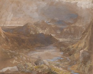 Llwyngwynedd og en del av Llyn-y-dina mellom Capel Curig og Beddegelert, Nord-Wales av Samuel Palmer