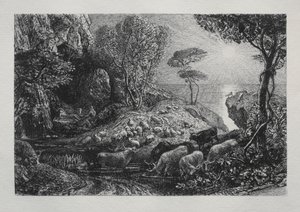 Moeris og Galatea, 1883. av Samuel Palmer