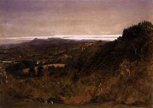 Nær Underriver, Sevenoaks, Kent (akvarell på papir) av Samuel Palmer