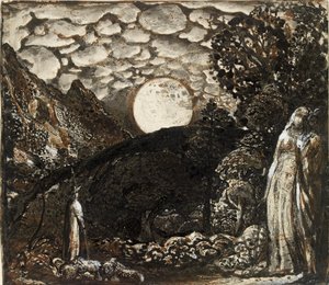 Hyrder under en fullmåne, c1829-1830 av Samuel Palmer