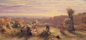 Solnedgang over Gleaning Fields av Samuel Palmer