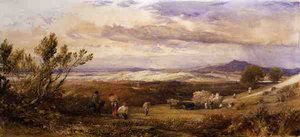 The Cornfield, Cloudy Morning (akvarell) av Samuel Palmer