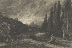 The Early Ploughman, eller The Morning Spread Upon the Mountains, før 1861. av Samuel Palmer