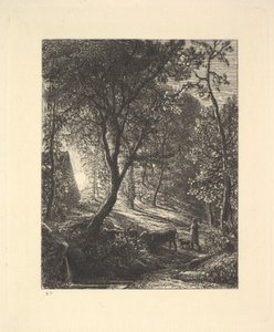 The Herdsmans Cottage, eller solnedgang, 1880. av Samuel Palmer