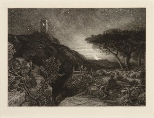 Det ensomme tårnet av Samuel Palmer