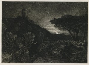Det ensomme tårnet av Samuel Palmer