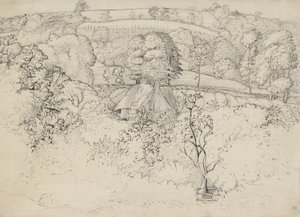 The Primitive Cottage, Shoreham (penn, blekk og vask på papir) av Samuel Palmer