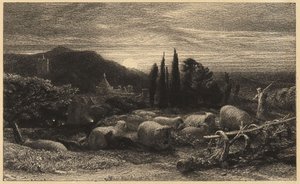 «Den stigende månen» eller «En engelsk pastoral» av Samuel Palmer