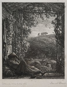 Den sovende hyrden av Samuel Palmer