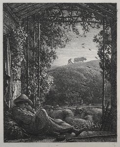 Den sovende hyrde, 1857. av Samuel Palmer