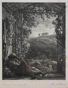 Den sovende hyrde, 1857. av Samuel Palmer