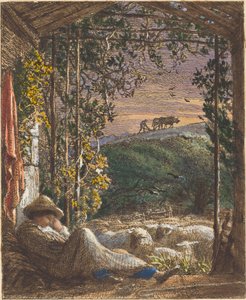 Den sovende hyrde; Tidlig morgen av Samuel Palmer
