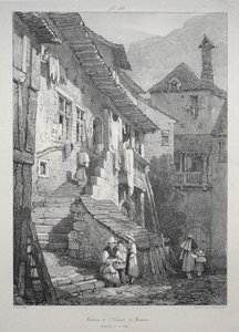 Ruinene av Abbey of Baume. Rettens indre av Samuel Prout
