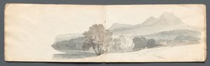 Skissebok: Eildon Hills av Samuel Prout