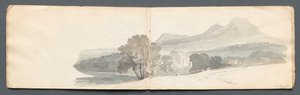 Skissebok: Eildon Hills, 1814. av Samuel Prout