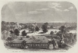 Dronningens besøk til Birmingham, Aston Park, fra Aston Hall, Birmingham i det fjerne av Samuel Read