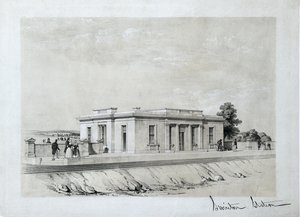 Swinton Station, c1840 (tonet litografi på papir) av Samuel Russell