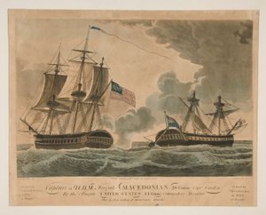 Fangst av H. B. M. fregatt makedonsk?USA av Samuel Seymour