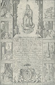 Avlat for donasjon av almisse til bygging av en kirke til th..., 1608 faksimile 1930-40. av Samuel Stradanus