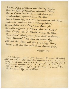 Hymn before Sunrise in the Vale of Chamouny , først trykt i 1802. av Samuel Taylor Coleridge