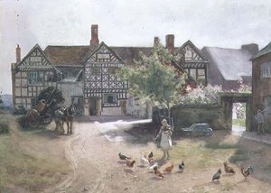 Darcy Lever Old Hall (akvarell på papir) av Samuel Towers