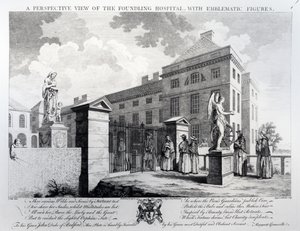 Et perspektivbilde av Foundling Hospital, gravert av Edward Rooker, 1749 av Samuel Wale