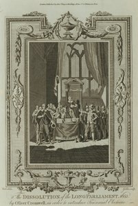 Oppløsningen av det lange parlamentet 1653 av Oliver Cromwell (gravering) av Samuel Wale