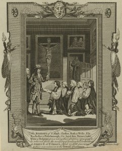 De syv biskopene presenterer begjæringen sin til kong James II på St James