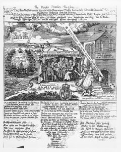 Til Gud, til minne om hans doble befrielse fra den uovervinnelige marinen (1588) og det uforlignelige pulverforræderi (1605), (gravering) repr. av en Transmariner, 1689 (bundw-bilde) av Samuel Ward