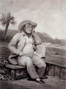 Portrett av Napoleon I (1769-1821) en Sainte Helene-gravering av Samuel William Reynolds (1773-1835) 1820 Ile d'Aix, Musee Napoleonien av Samuel William I Reynolds