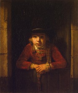 Gutt ser gjennom vinduet, ca. 1647