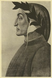 Botticelli: Dante Alighieri (s/hvitt bilde) av Sandro (after) Botticelli