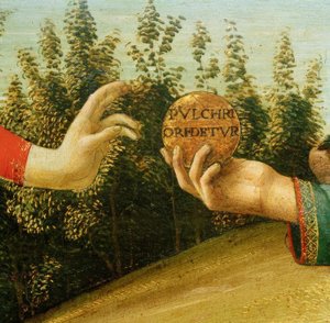 Paris-dommen (hender med eple) av Sandro Botticelli
