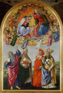 Kroningen av Maria med fire helgener av Sandro Botticelli