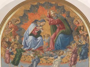Kroningen av Maria med fire helgener av Sandro Botticelli