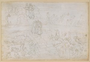 La Divina Commedia, Inferno XXIX. Vergil og Dante i helvetes åttende sirkel (Malebolge), 10. bolgia: Straffen for forfalskere og alkymister av Sandro Botticelli