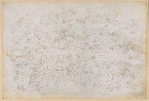 La Divina Commedia, Inferno XXXIII. Helvetes niende sirkel (Cocytus), 3. del: Grev Ugolinos bekjennelse; straffen til de som har forrådt sine gjestfrie verter, i isen i Ptolemæa av Sandro Botticelli