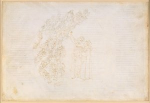 La Divina Commedia, Paradiso III. Den første planetsfæren (månehimmelen): Åpenbaringen av sjelene som en gang ble forhindret i å oppfylle et løfte; Dantes samtale med Piccarda Donati av Sandro Botticelli
