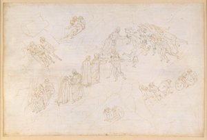 La Divina Commedia, Purgatorio V. Forpurgatorium, midtre sone: De som døde som følge av en voldshandling av Sandro Botticelli