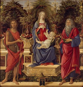 Madonna med hellige av Sandro Botticelli