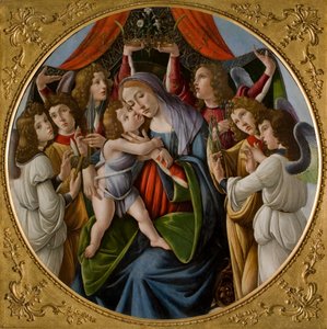 Madonna og barn med seks engler, ca. 1500. av Sandro Botticelli