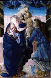Madonna og barn med en engel av Sandro Botticelli