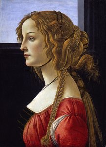 Profilportrett av en ung kvinne Simonetta Vespucci, ca 1476