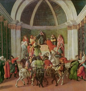 The Story of Virginia detalj av senteret: Virginia est dømt og dømt til slaveri, 1500-04 tempera på panel