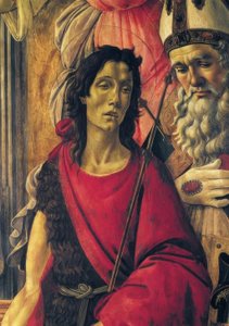 Madonna tronet med barnet, engler og helgener av Sandro Botticelli