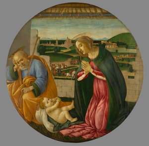 The Adoration of the Child, ca. 1500 (tempera på panel) av Sandro and workshop Botticelli